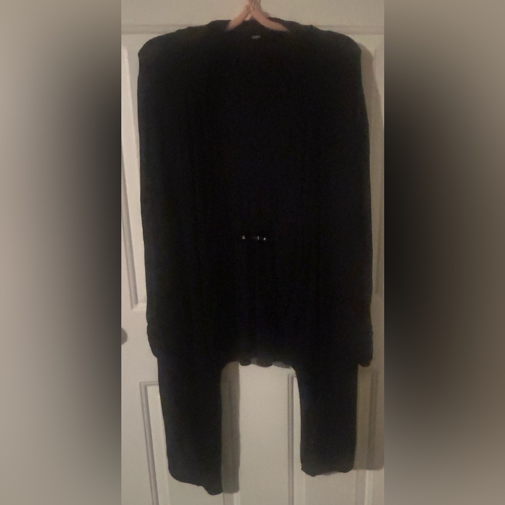 Elegant Roz & Ali Lightweight Black Size 3X Women's Open Front Cardigan